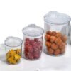 Conjunto 3 Potes Hermético Redondo de Plástico Com Tampa