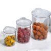 Conjunto 3 Potes Hermético Redondo de Plástico Com Tampa