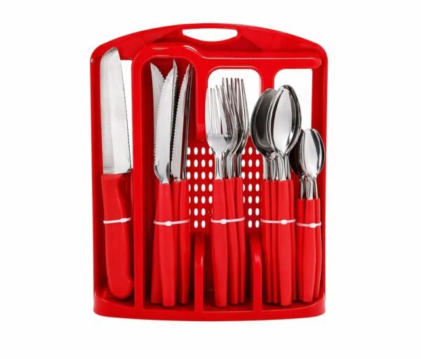 Conjunto de Talheres Caprese 26 Peças - Vermelha