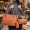 Kit 3 Peças Bolsa Feminina Estilo Tote