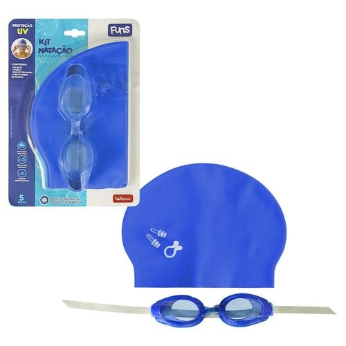 Kit De Natação Óculos Touca Protetor De Ouvido E Nariz