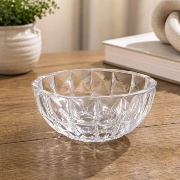 Bomboniere Diamond de Vidro com Tampa 19,5cm