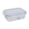 Pote Retangular Hermético Com Divisória Vidro 1520ml