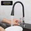 Torneira de Mesa Silicone com Ducha Para Cozinha - Preta