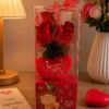Enfeite com Rosas Led e Coração - Vermelha