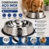 lbirb2rbgeo-xl-1.jpg Comedouro Antiderrapante Redondo Para Cachorro e Gato 30cm - Inox