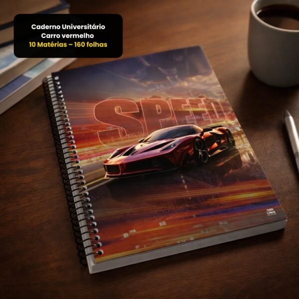 lcmxcb85h4o-xl-1.jpg Caderno Universitário Carro vermelho 10 Matérias – 160 folhas