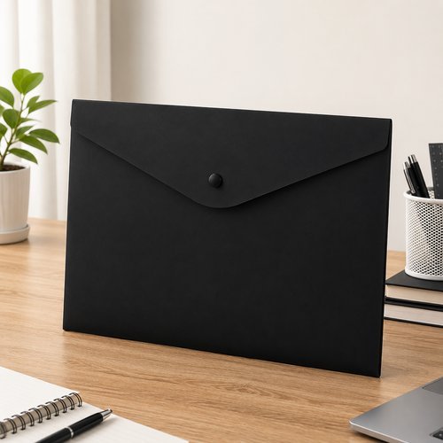 Envelope A4 com botão Para Arquivos 10Uni - Preta