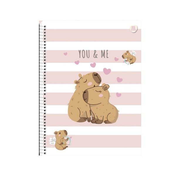 lln7kt34bhc-xl-1.jpg Caderno universitário Espiral 1 matéria Capivara com 80 Folhas - Sortido
