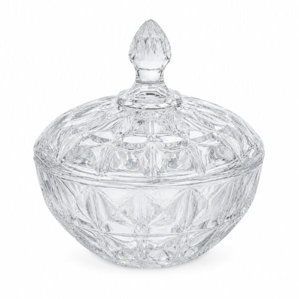 Bomboniere Diamond de Vidro com Tampa 19,5cm
