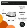 m9mhruev0kb-xl-1.jpg Churrasqueira Elétrica Grill com Grelha Removível 127V - Preta
