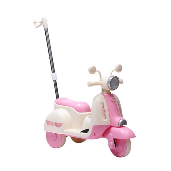 Moto Elétrica Infantil com Empurrador - Rosa