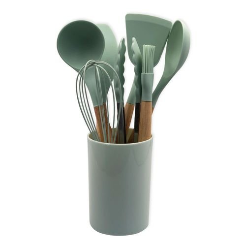 mh2itllyuu-lg.jpg Conjunto de Utensilios Silicone 8 Peças - Verde
