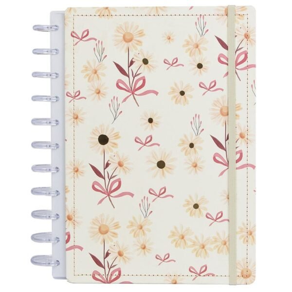 mt3a81omd4-xl-1.jpg Caderno Inteligente Disco A4 60 Folhas Reposicionáveis Capa Dura Floral Elástico Disko