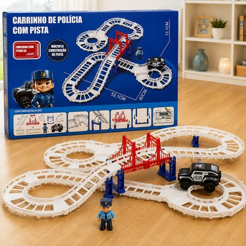 mx1t93r39k8-lg-2.jpg Pista Infantil Policial com 30 peças e carrinho e boneco