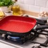 n7quy8bued-xl-1.jpg Frigideira Grill Quadrada 24cm Antiaderente Indução Stone Red Point Cabo Resistente
