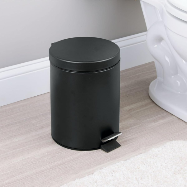 nrtfspzuncn-xl-1.png Lixeira Redonda com Pedal Multiuso Aço 3 litros - Preto Matte