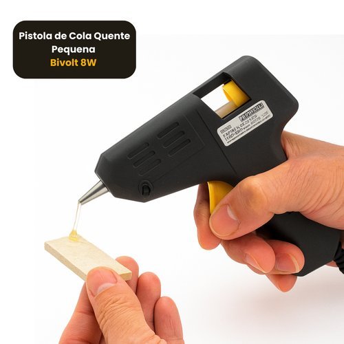 Pistola de Cola Quente Pequena Bivolt 8W - Preta