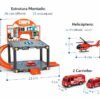 Estacionamento Bombeiros Infantil Pista Montar 13 Peças Carrinhos Helicóptero
