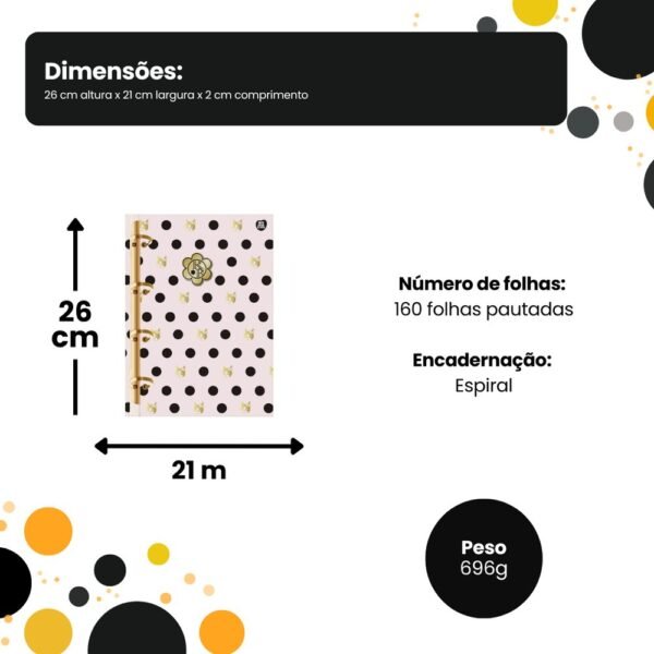 Caderno Argolado Rebecca Bonbon com 160 folhas - Sortida