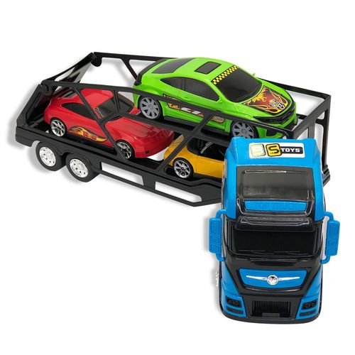 or67g8dg8jg-lg-1.jpg Caminhão Cegonheiro Grande com 3 Carrinhos - Azul