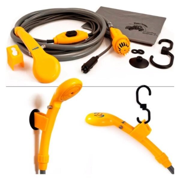 Chuveiro Portátil Para Camping Acendendor de Carro 12V - Laranja