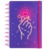 Caderno Finger Heart Disco Reposicionável Grande G Capa Dura Disko