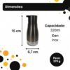 Porta Temperos Vidro 320ml - Inox