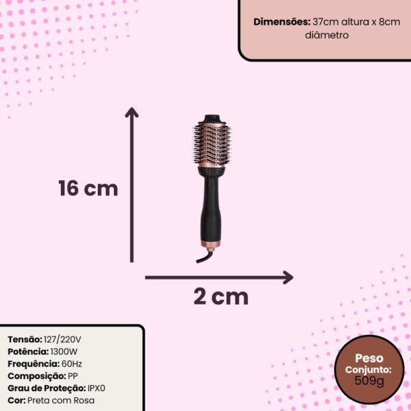 Escova Secadora de Cabelo Profissional Bivolt 1300W
