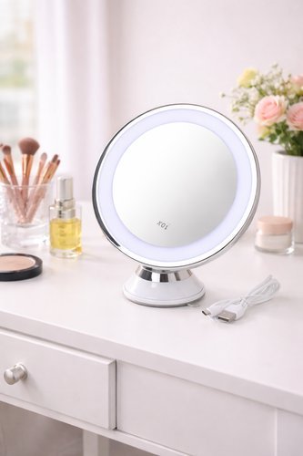 poui8z021wo-lg-2.jpg Espelho de Mesa Redondo LED para Maquiagem Com USB - Branca