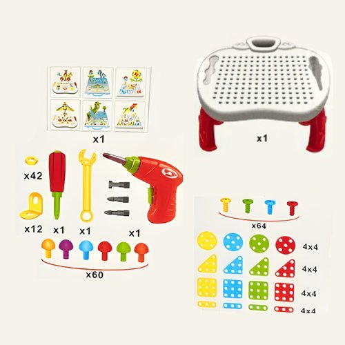 pz4jpk7pydd-lg-2.jpg Mesa Criativa Educativa de Montagem com Acessórios