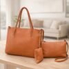 Kit 3 Peças Bolsa Feminina Estilo Tote