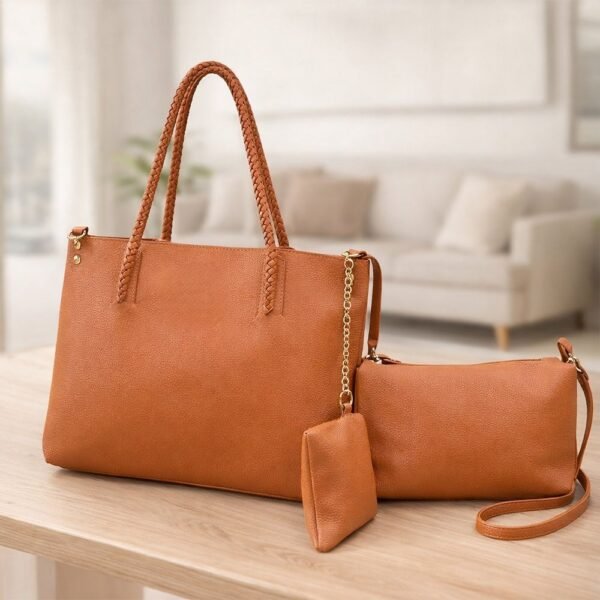 Kit 3 Peças Bolsa Feminina Estilo Tote