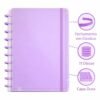 Caderno Inteligente Disco Grande G 60 Folhas Reposicionáveis Capa Dura Lilás Elástico Disko