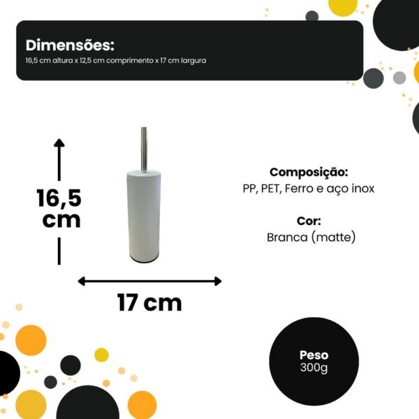 rsirapcc8rl-xl-1.jpg Escova Sanitária Matte com Suporte - Branca