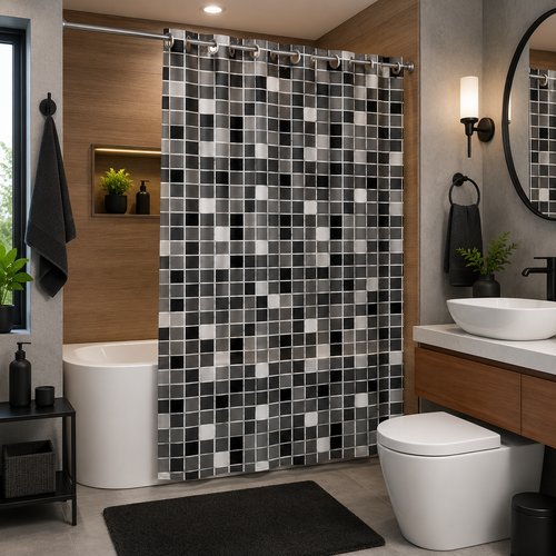 rvw8814v7zd-lg.jpg Cortina de Box Pastilha com Ilhós 1,38m x 1,98m - Preta