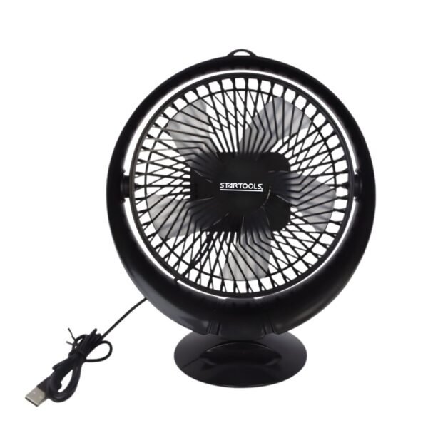 Ventilador de Mesa Redondo Portátil com USB - Preta