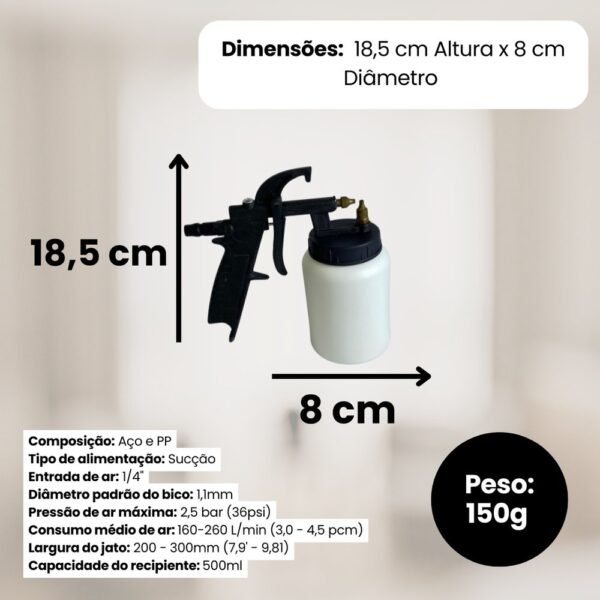 Pistola Para Pintura Ar Direto 500ml