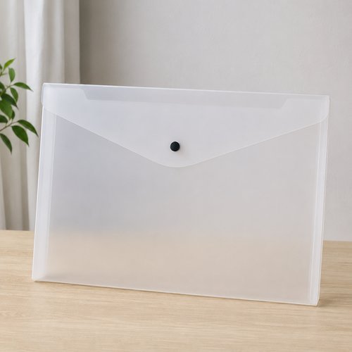 skj3gsaxoao-lg-3.jpg Envelopes Plásticos A4 com Botão Cristal Com 10 Unidades