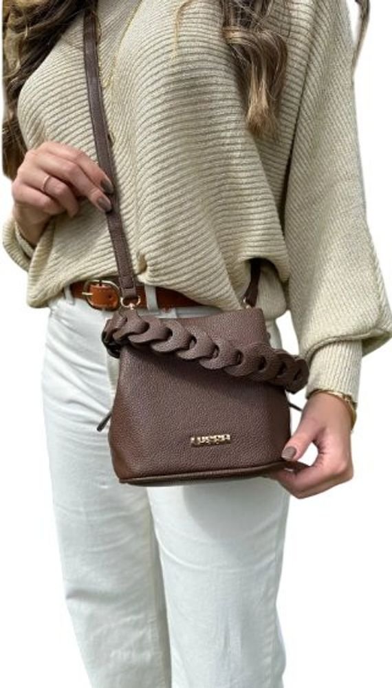 Bolsa Feminina Transversal com Alça Trançada