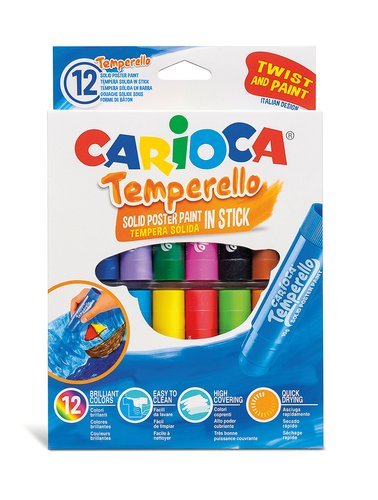 Kit 12 Tintas Guache em Bastão Multicoloridas