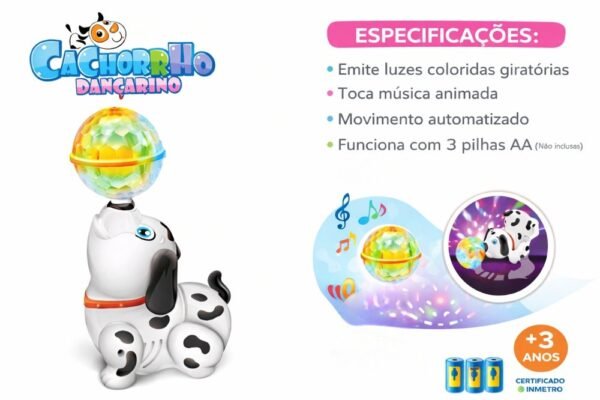 swoy7p77lri-xl-1.jpg Cachorrinho Dançarino Luz Som Movimento 360 Brinquedo Interativo