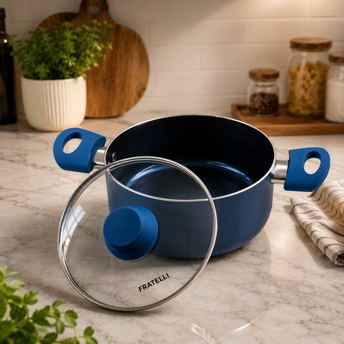 Caçarola Antiaderente Cerâmica  de 20cm - Azul