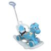 Cavalinho Infantil 3 em 1 com Empurrador Balanço Luz e Sons - Azul