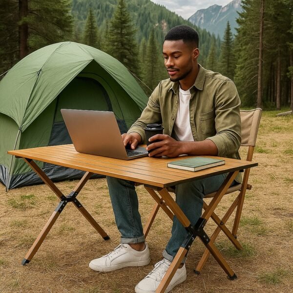 Mesa Dobrável Camping - Bege
