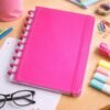 Caderno Inteligente Disco Grande Ping G 60 Folhas Reposicionáveis Capa Dura Rosa Elástico