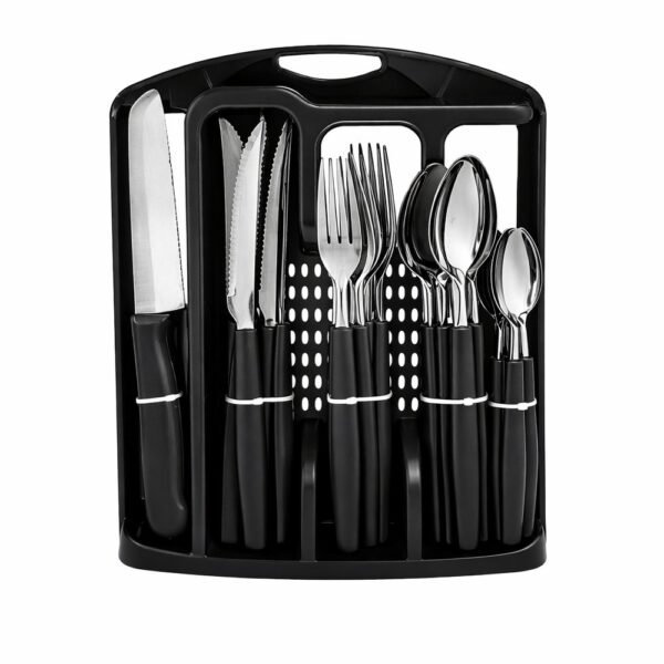 Conjunto de Talheres Caprese 26 Peças - Preta