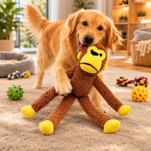 u8ghl20lkoe-xl-1.jpg Brinquedo Pet Macaco Pelúcia com Apito 45cm