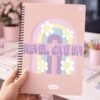 Caderno Universitário Feminino Capa Dura Never Give Up – 80 folhas