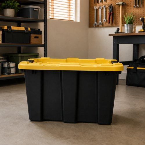 vbk5i5d7gc-lg-2.jpg Caixa Organizadora com Tampa Alta Resistência 25 Litros - Preta